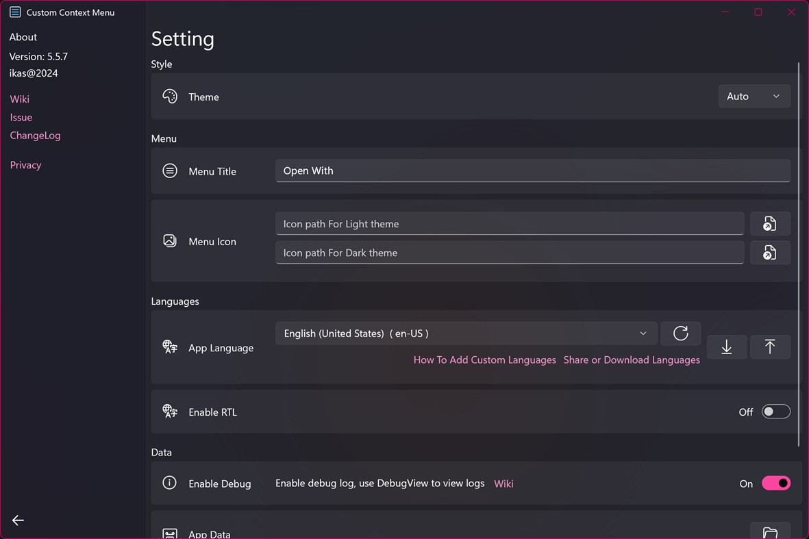 #3. Custom Context Menu (Windows) Podle: touchwp