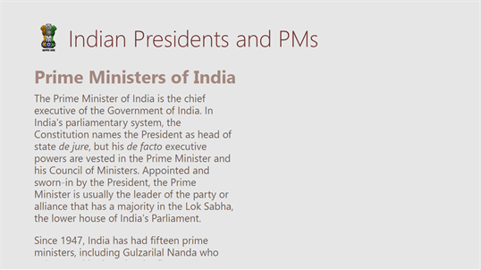 Indian Presidents and PMs screenshot 3