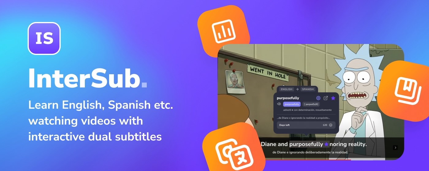 Interactive Dual Subs for Languages Learning marquee promo image