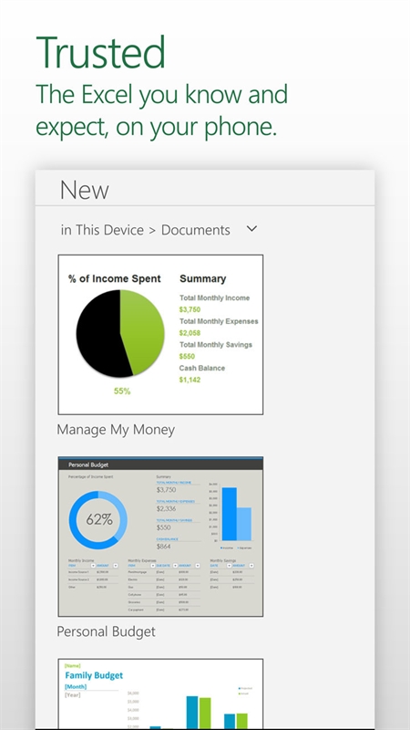 Excel Mobile Screenshot
