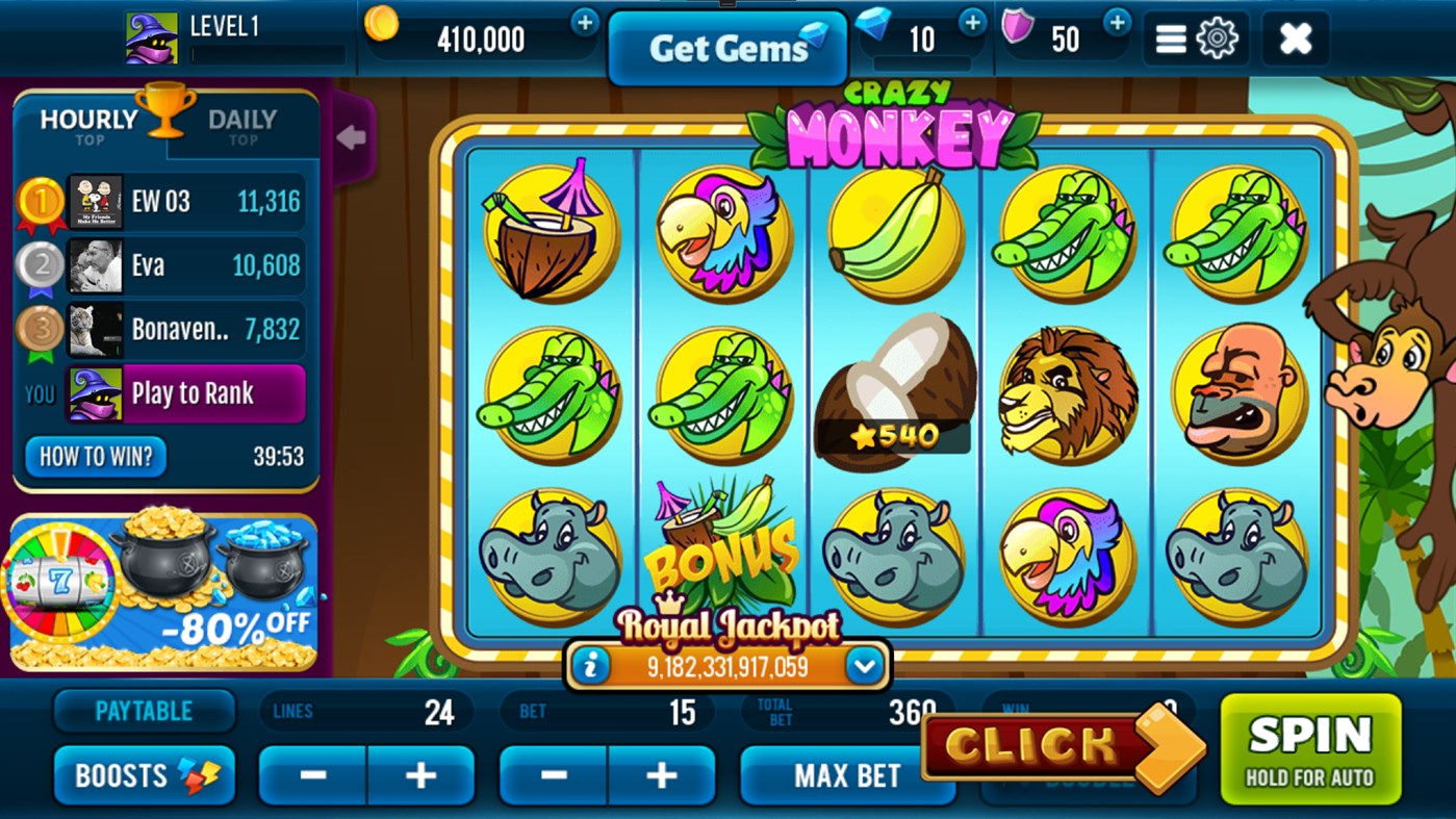 #1. Crazy Monkey Wild Slot Machine (Windows) Ved: Duksel