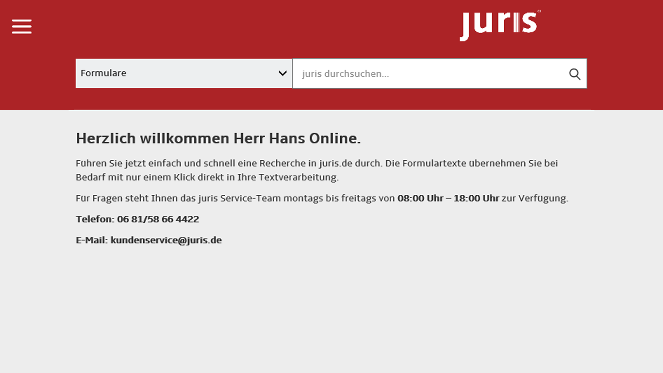 Snapshot 2 of juris für Microsoft Word®