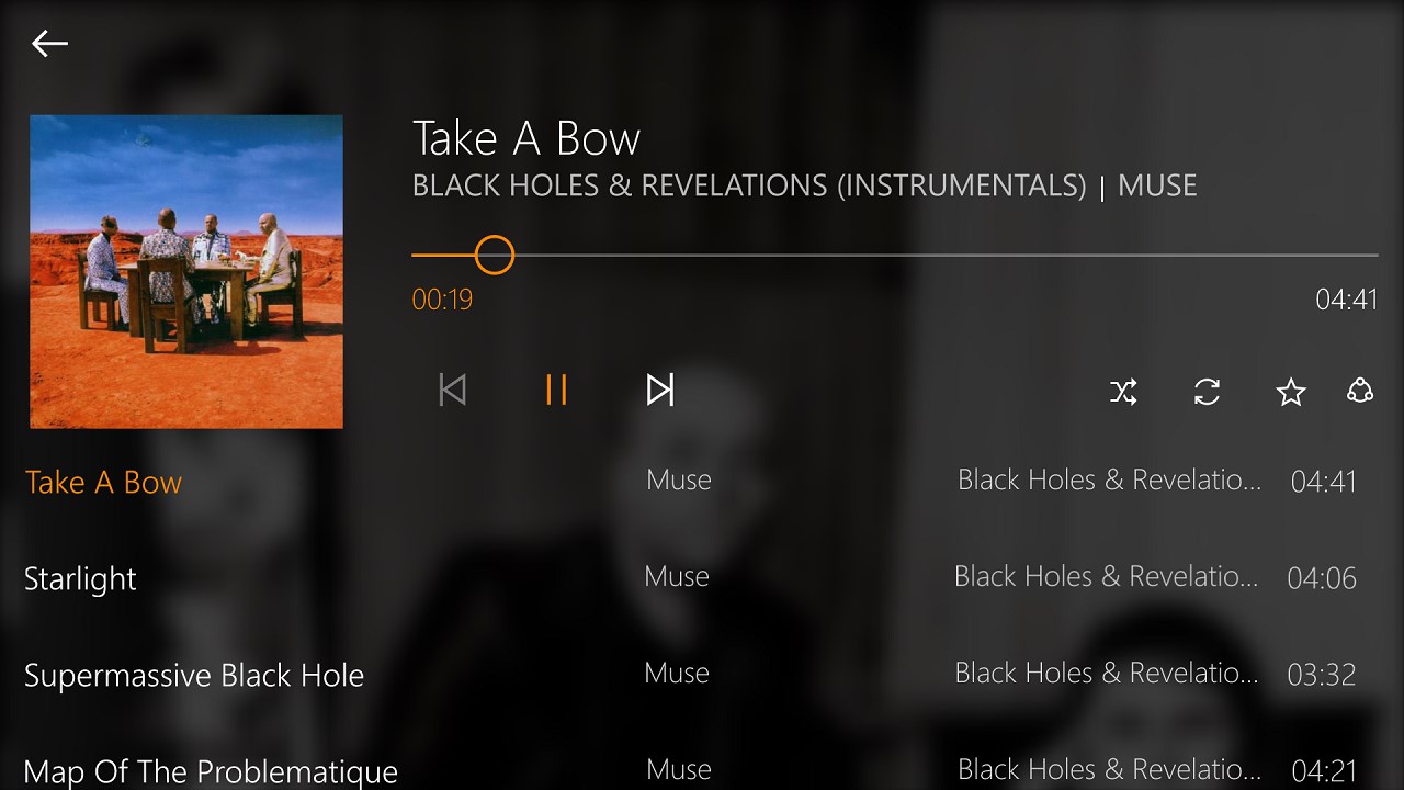 Music player view