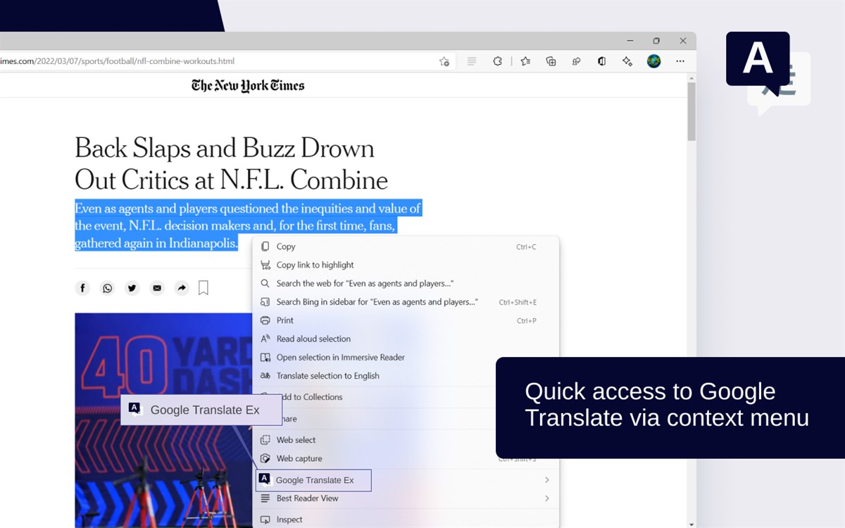 Context Menu for Google Translate - Fast & Simple