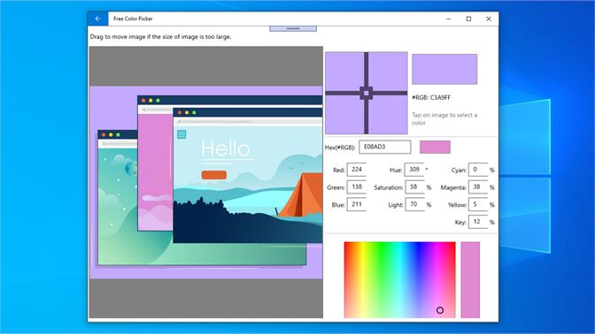 Color picker application for pc