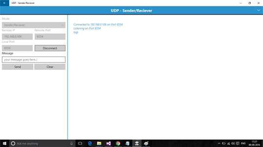 UDP - Sender/Reciever screenshot 1