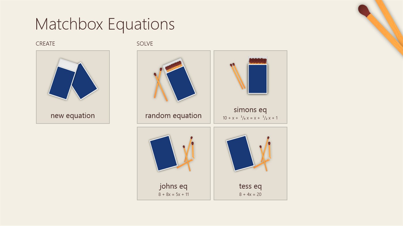 #2. Matchbox Equations (Windows) Podle: Cecilia Christiansen