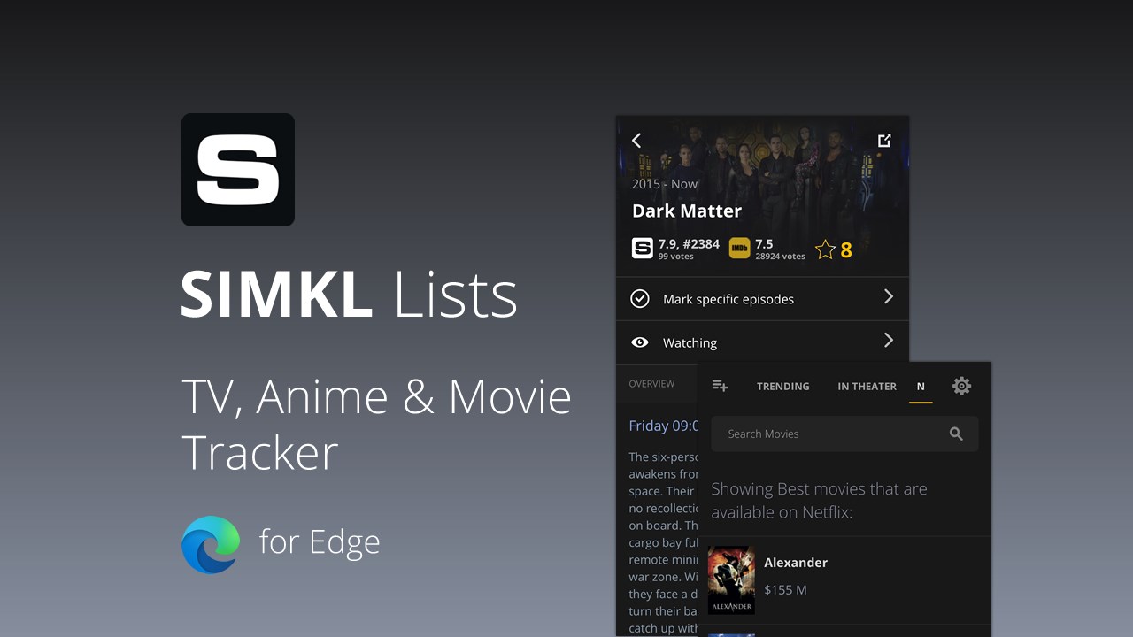 Simkl Lists: TV, Anime, Movies - TV Tracker