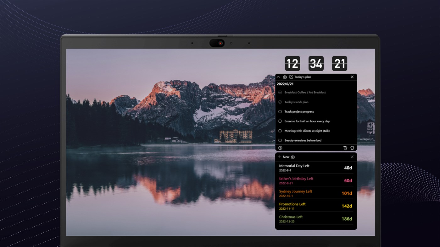 #3. Desktop digital clock (Windows) Door: Wuhan Net Power Technology Co., Ltd