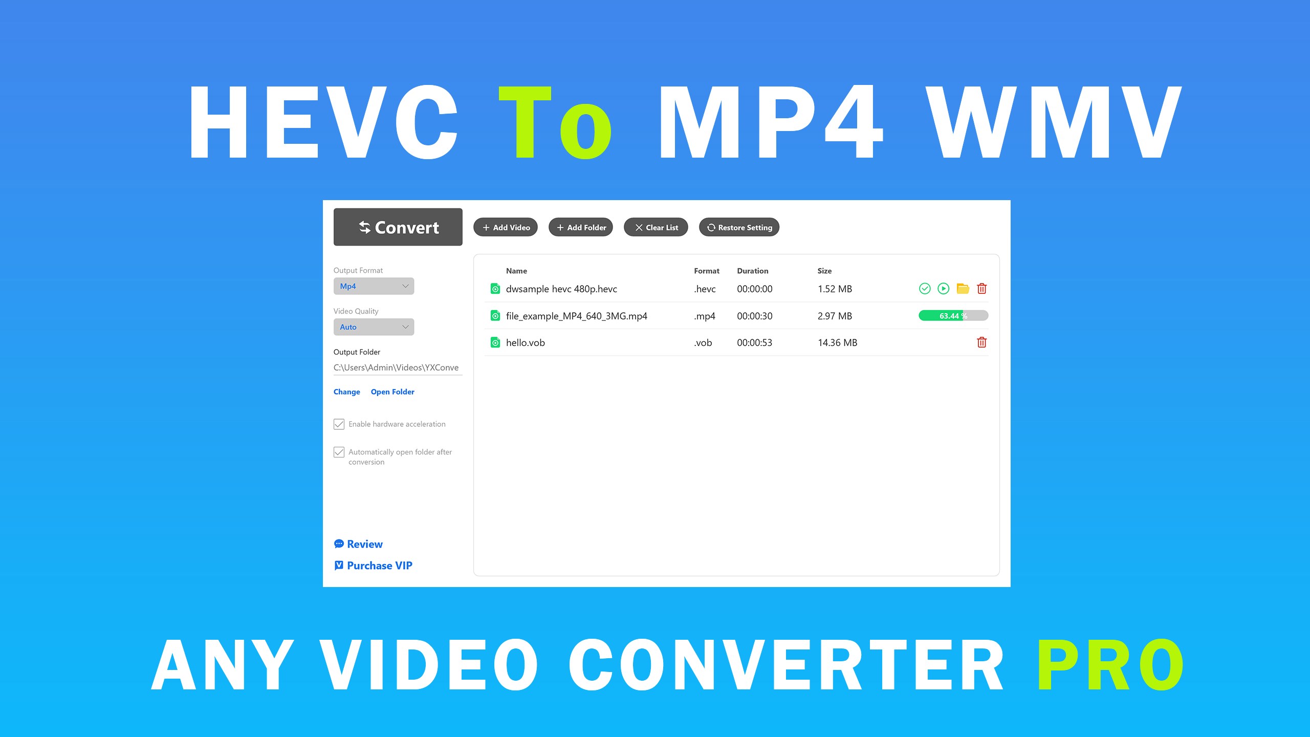 HEVC - Any Video Converter Pro screenshot