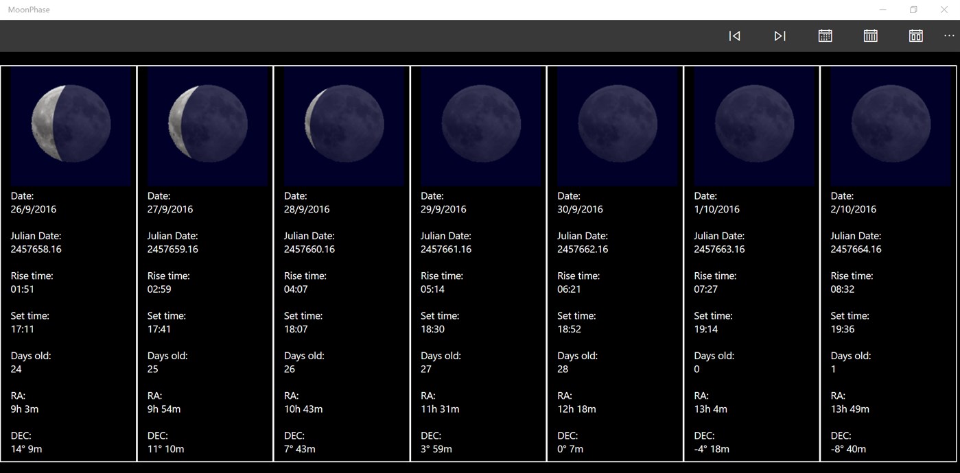#2. MoonPhase (Windows) 来自: Asterope Systems