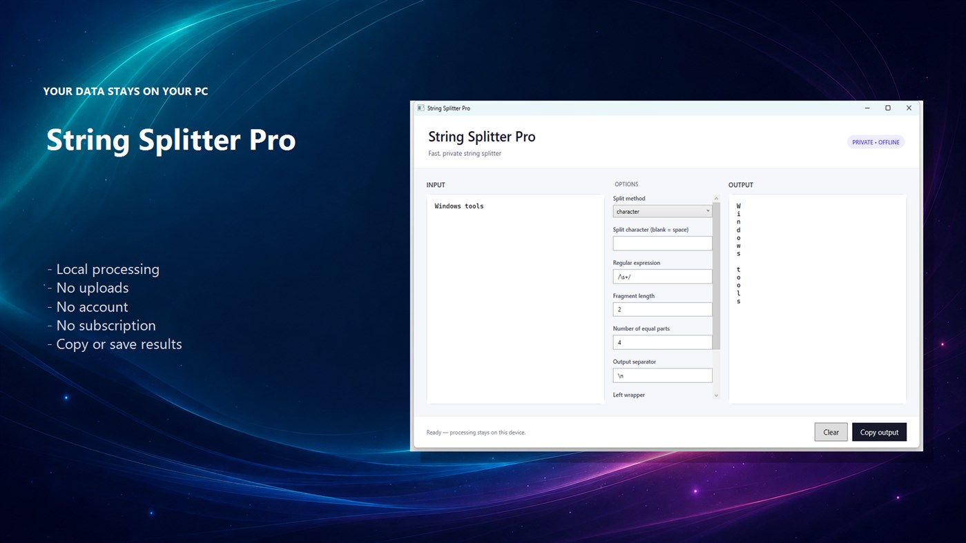 #3. String Splitter Pro (Windows) di: Luzala Studio
