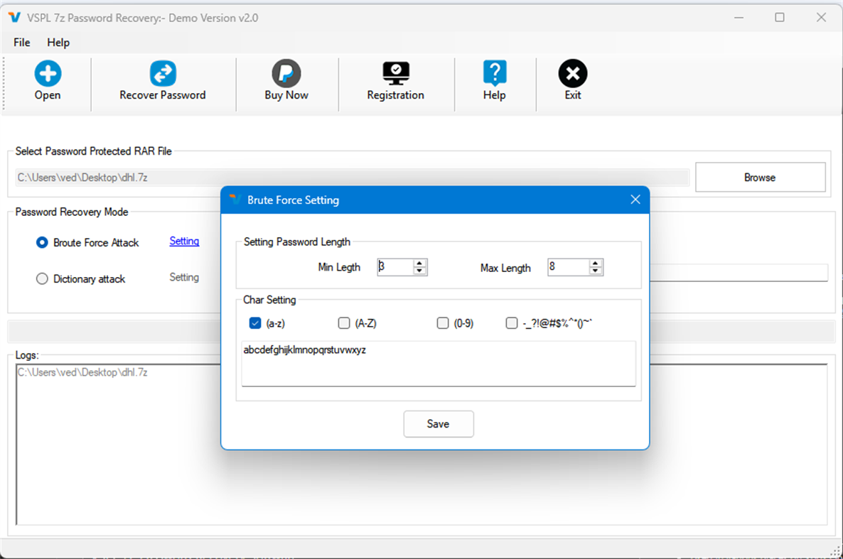 #3. 7z Password Recovery Software (Windows) By: VARTIKA SOFTWARE PRIVATE LIMITED