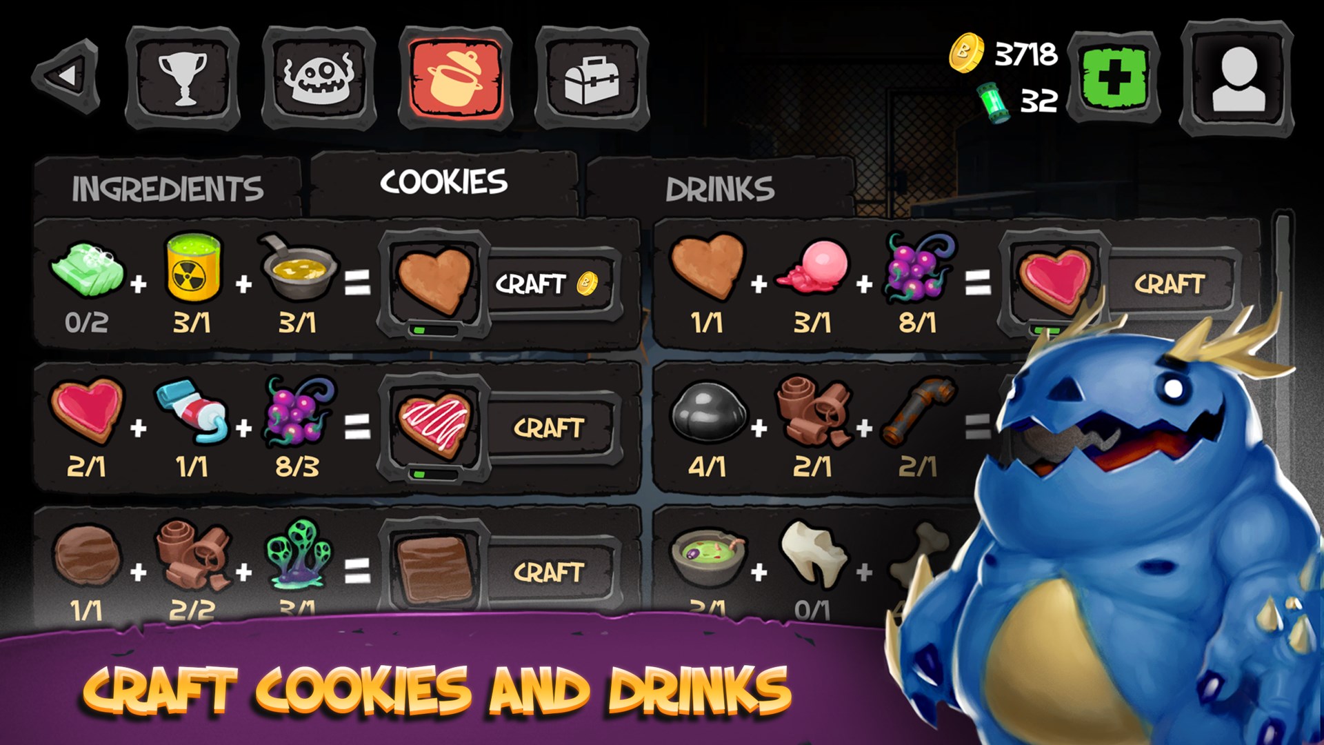 Craft cookies and drinks