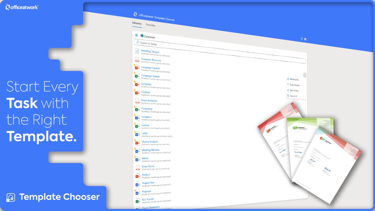 Snapshot 1 of officeatwork | Template Chooser for the Browser
