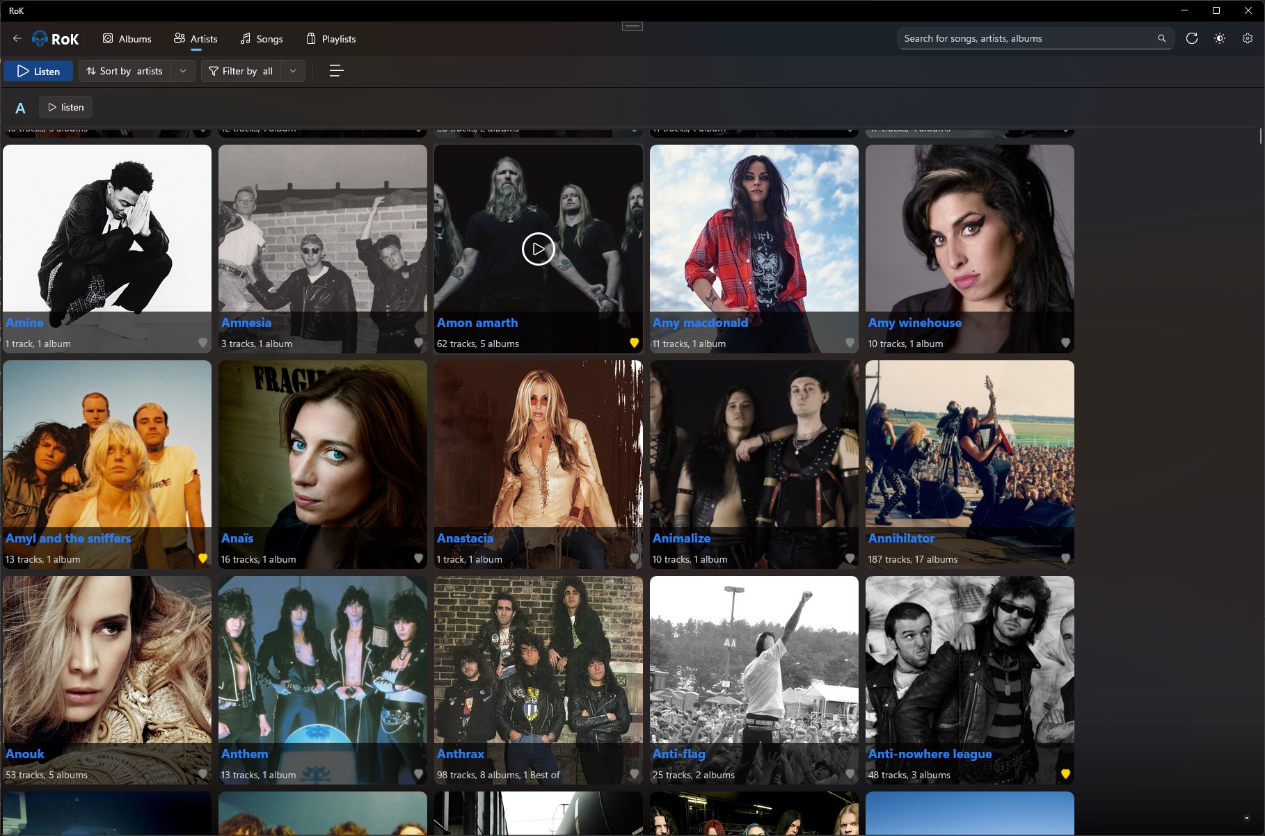 Rok musicplayer screenshot