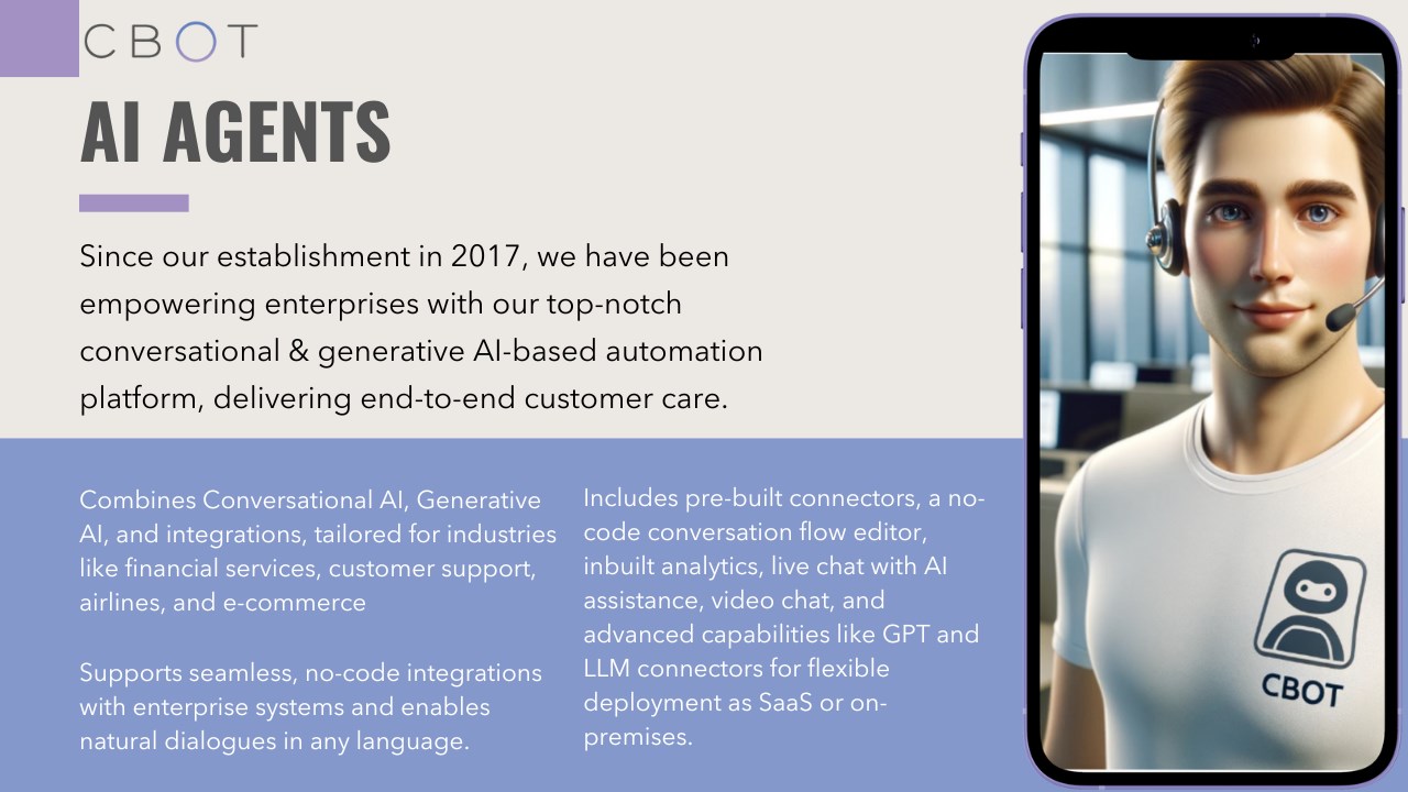 Snapshot 1 of AI Agents and Chatbots for your Enterprise powered by Conversational & Generative AI