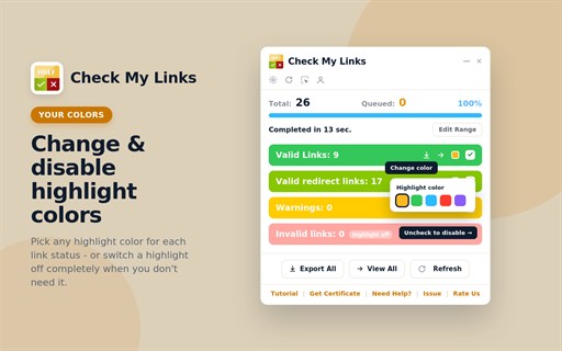 Check My Links - Easy Broken Link Checker