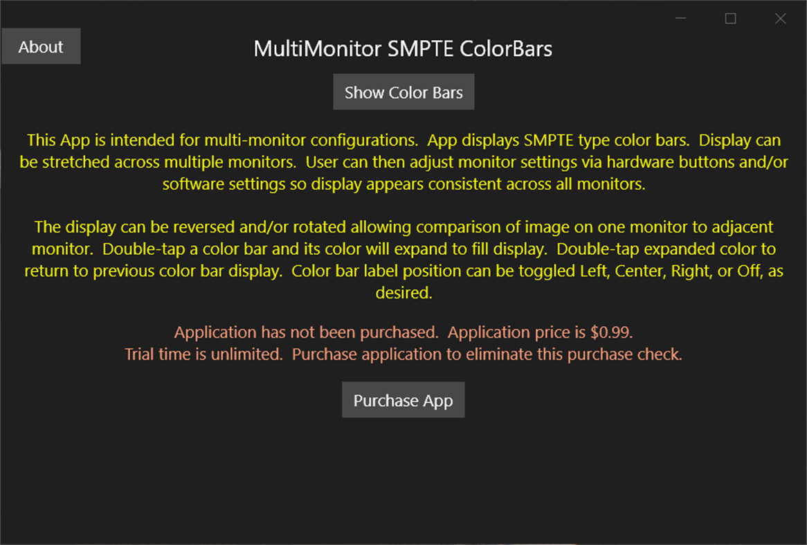 #1. MultiMonitor SMPTE ColorBars (Windows) 由: Paul Ghilino