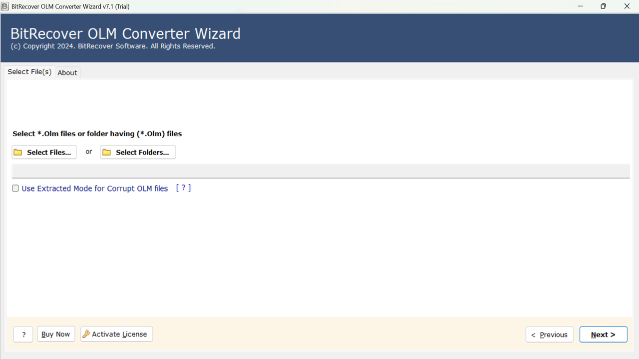Snapshot 2 of BitRecover for OLM to HTML Converter
