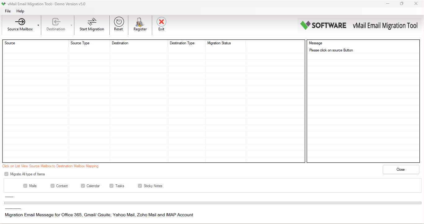 Email Migration Tool For (IMAP, Office365) to (Office 365, IMAP) Email Account Screenshot