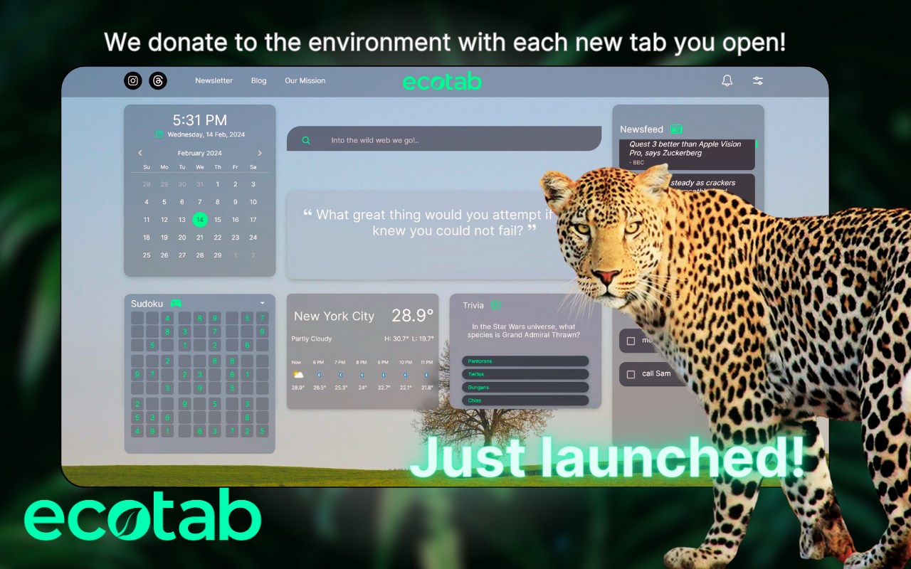 EcoTab: Support the Environment with New Tabs