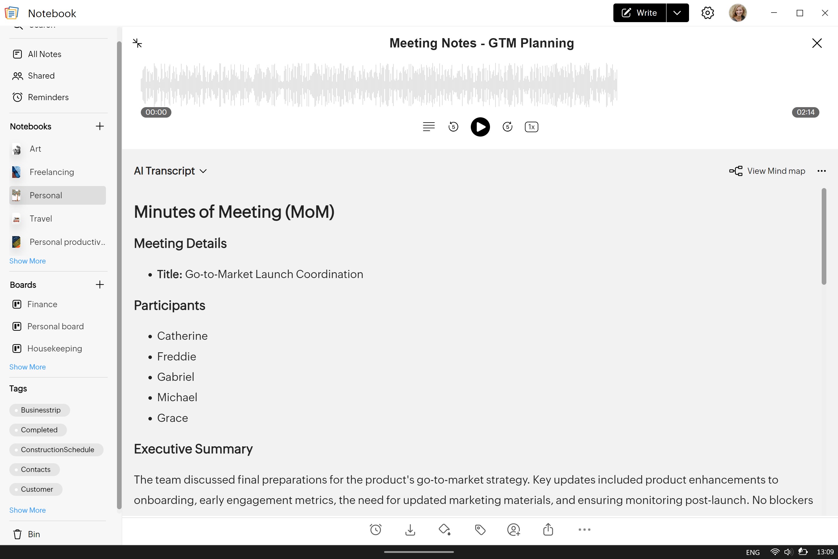 Zoho Notebook – Notes, Tasks & Checklists screenshot