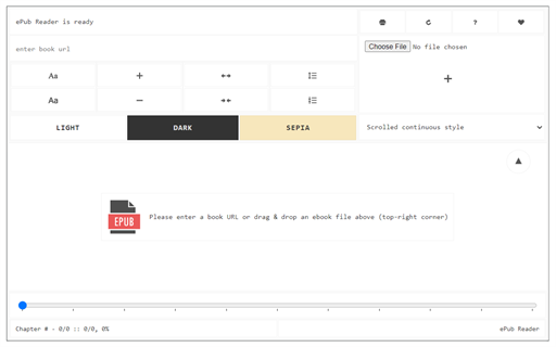 ePub Reader - View ePub Files in Browser Popup