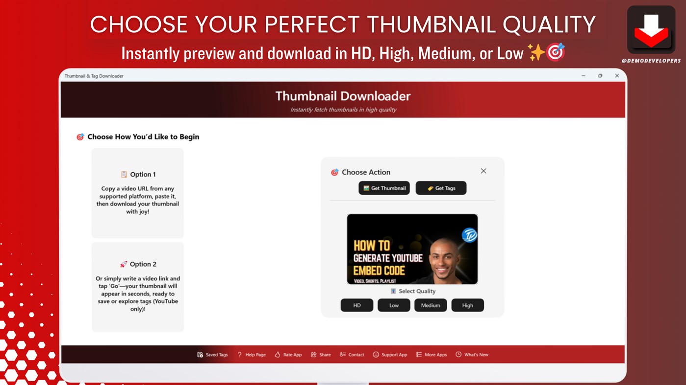 #2. Thumbnail & Tag Downloader (Windows) 由: Demo Developers