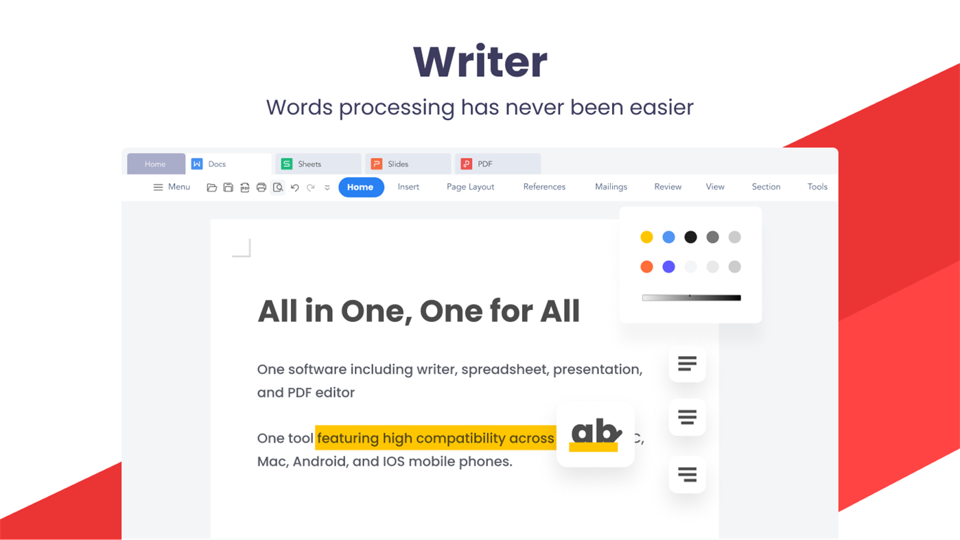 #2. WPS Office - PDF, Docs, Spreadsheet, Slide View & Edit (UWP) (Windows) 게시자: Kingsoft Office Software Corporation Limited