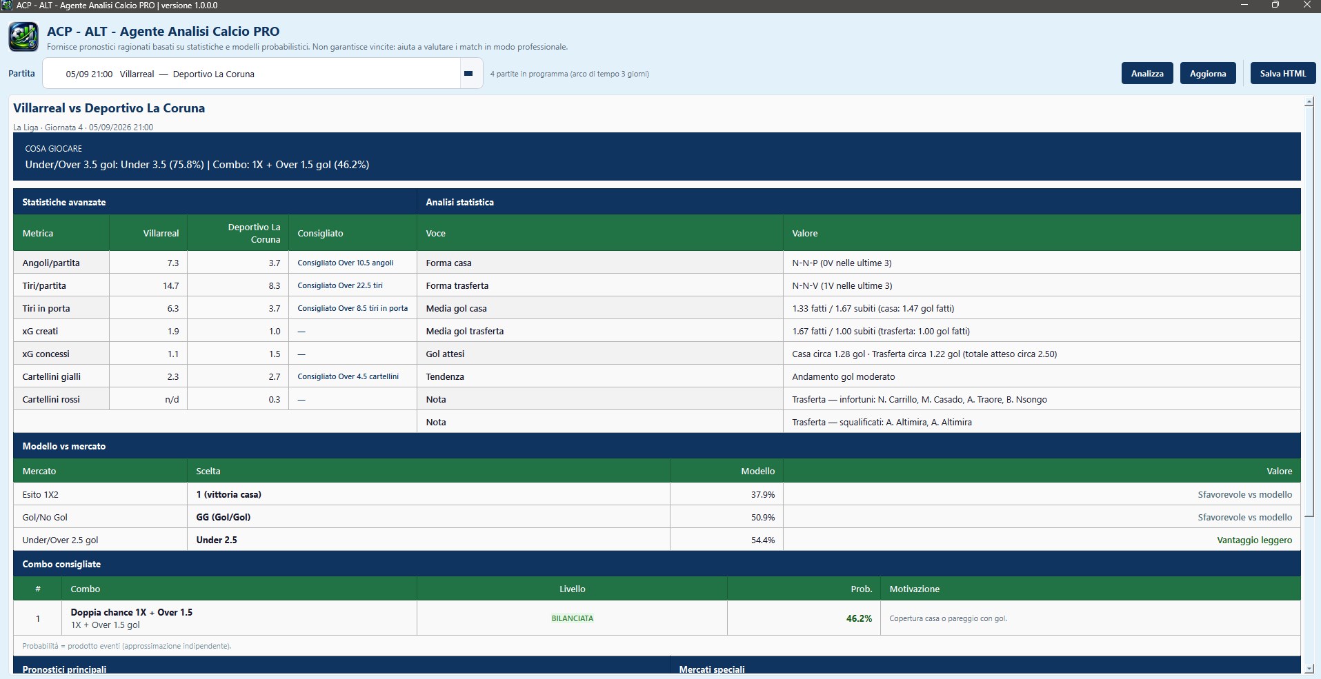 ACP - ALT - Agente Analisi Calcio PRO screenshot