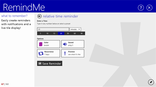 RemindMe for Windows screenshot 2