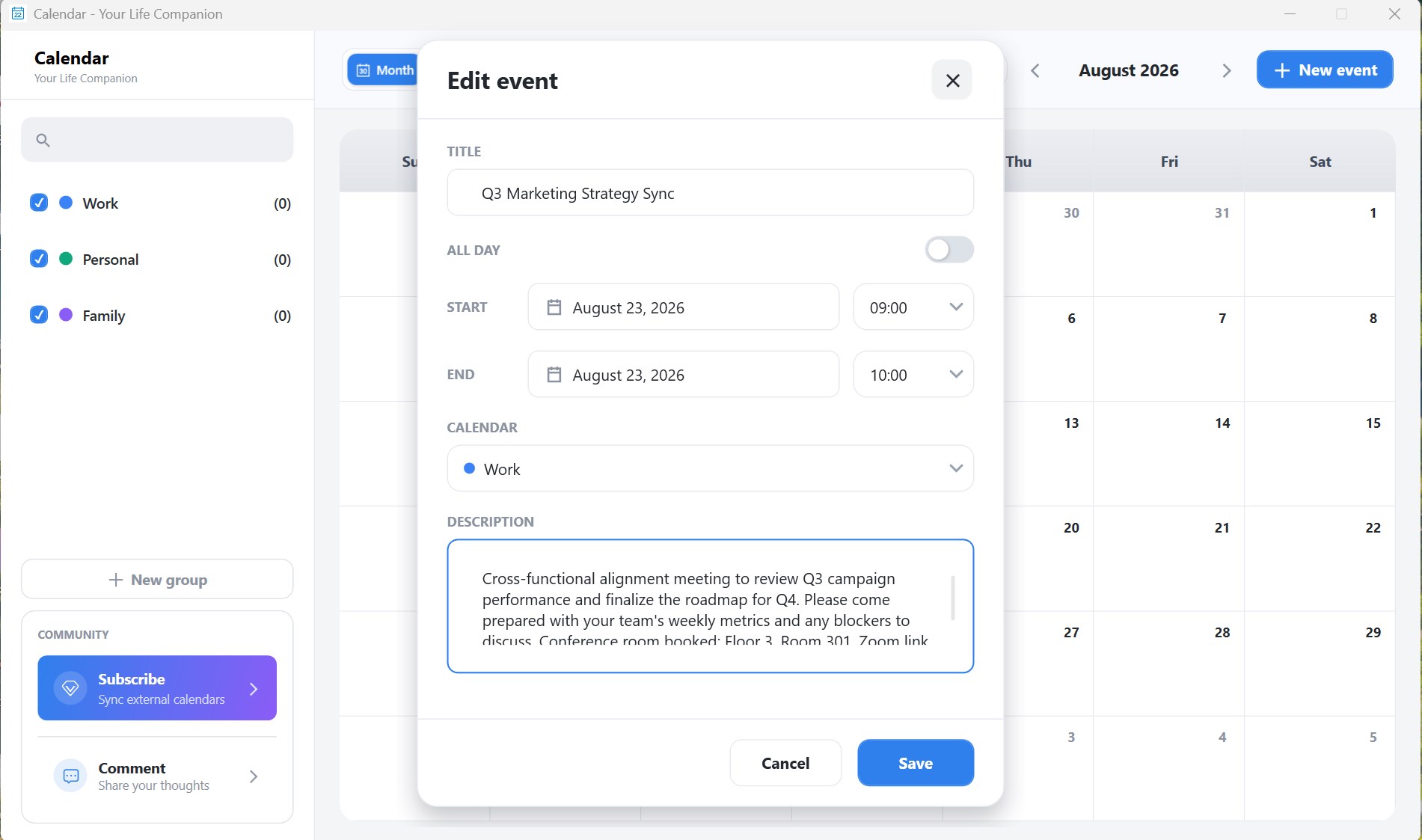 Calendar - Your Life Companion screenshot