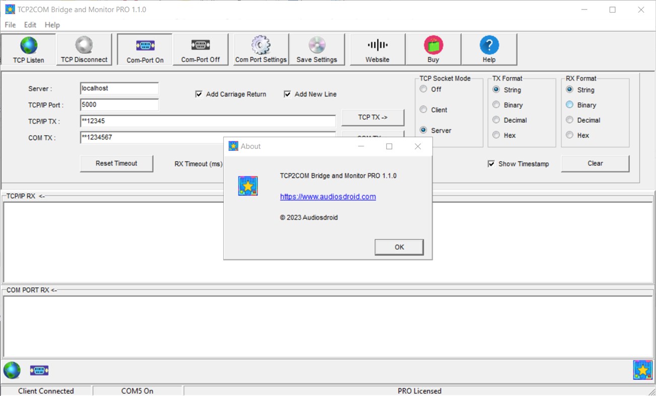 #8. TCP2COM Bridge & Monitor PRO (Windows) 来自: Audiosdroid
