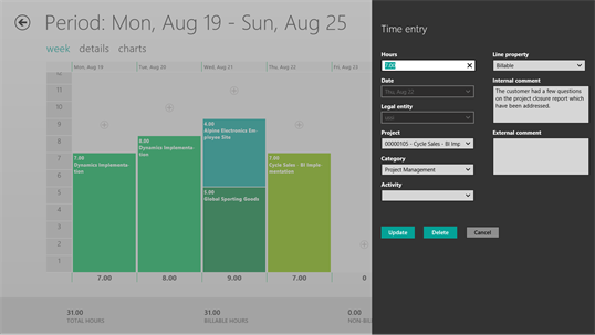 Dynamics AX 2012 Timesheets screenshot 3