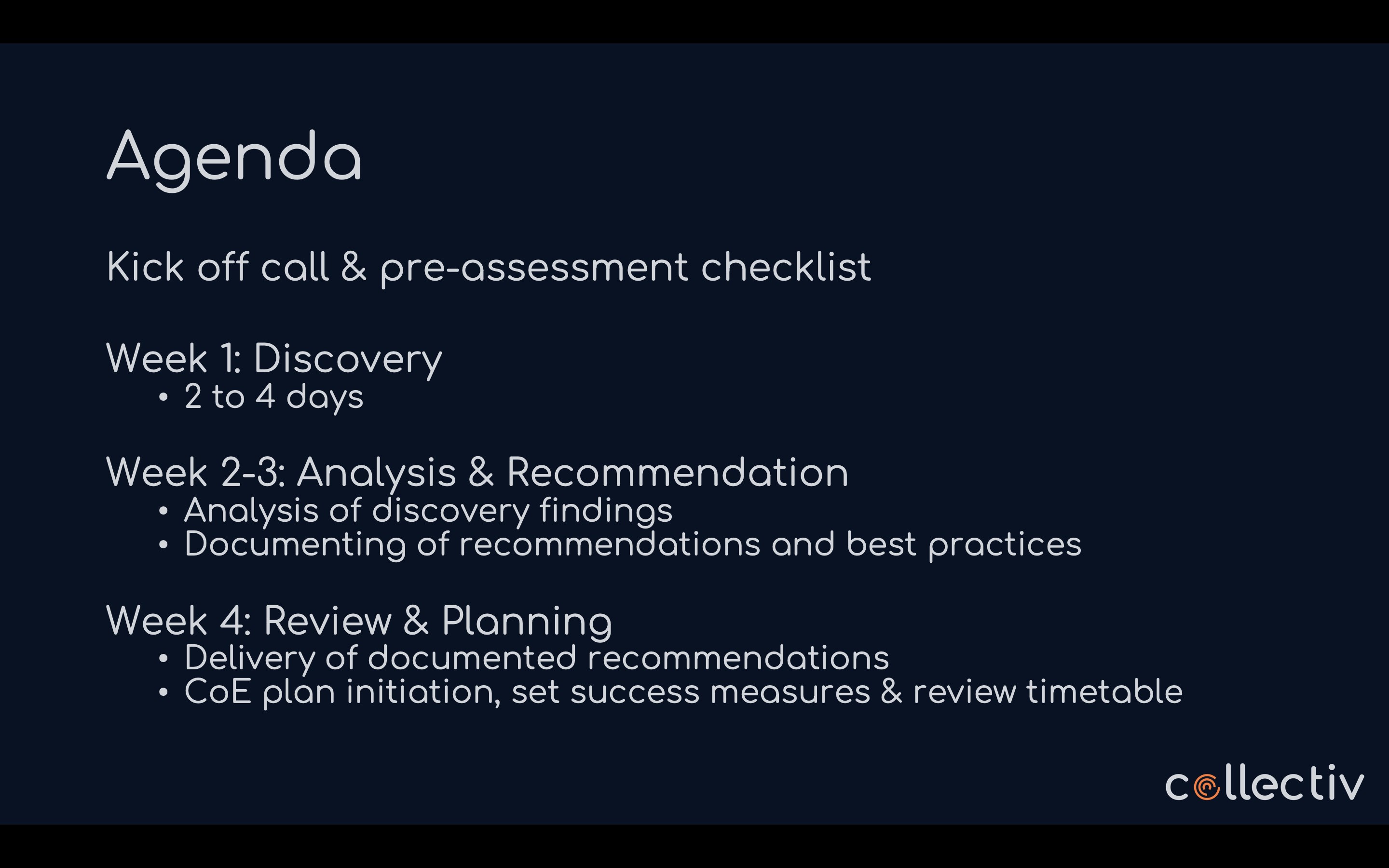 Snapshot 1 of Power BI Center of Excellence: 4-Wk Implementation