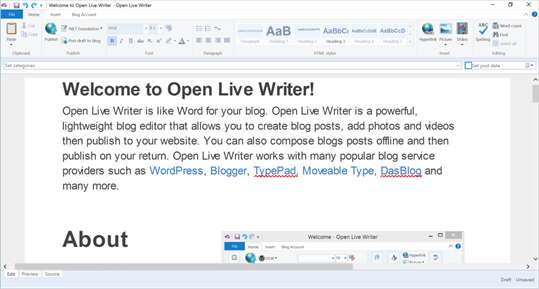 Open Live Writer screenshot 1