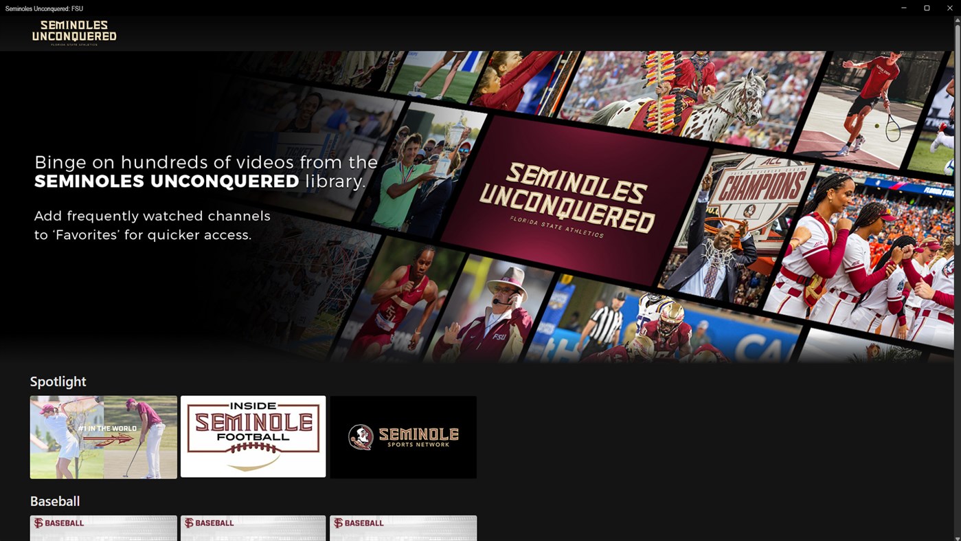 #1. Seminoles Unconquered: FSU (Windows) By: Connected Television Group