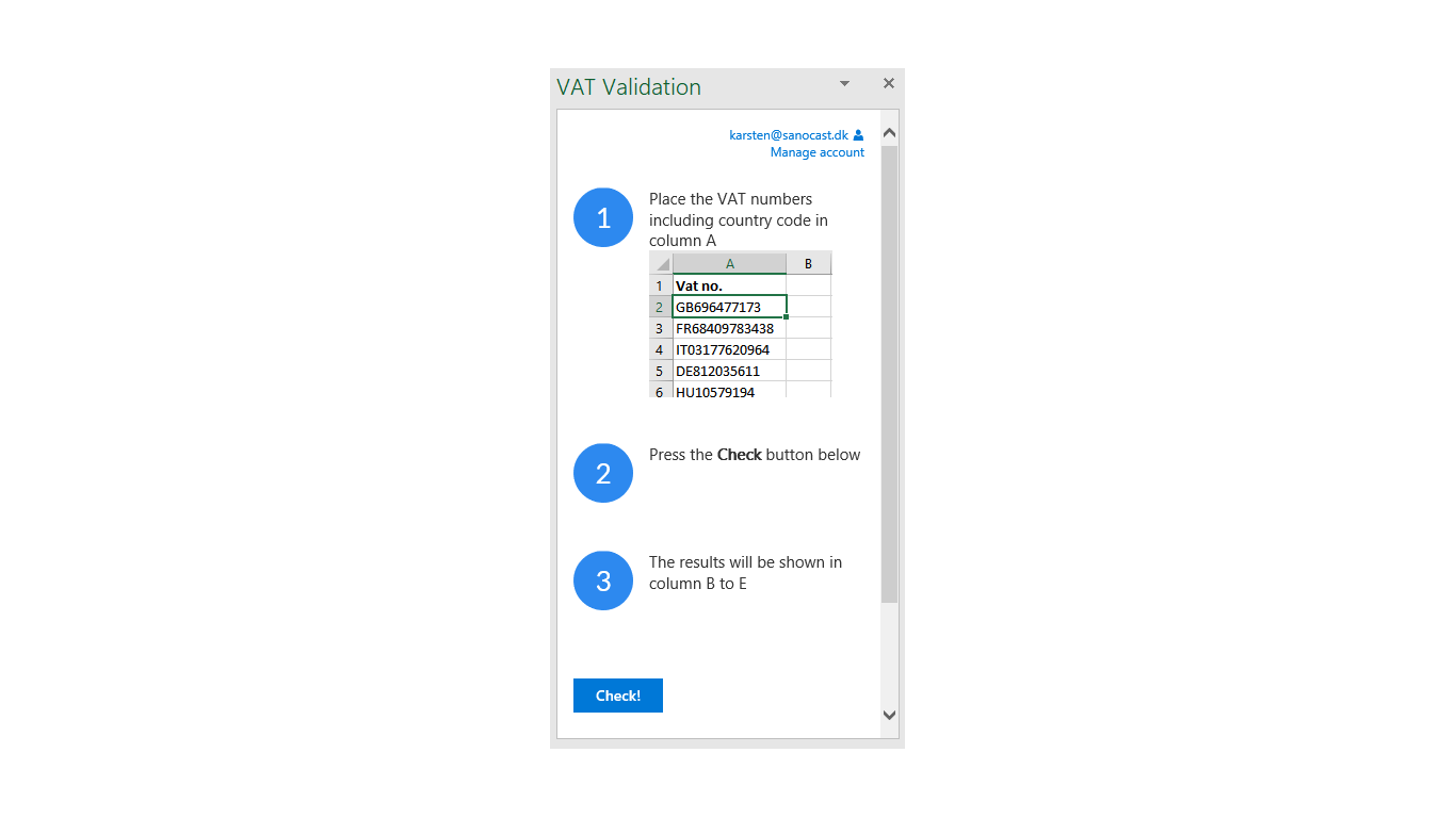 Snapshot 3 of Sanocast VAT Validation