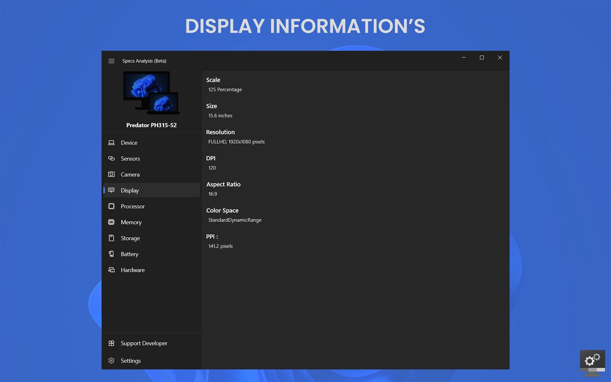 #1. Specs Analysis (Beta) (Windows) 由: Aathif Mahir