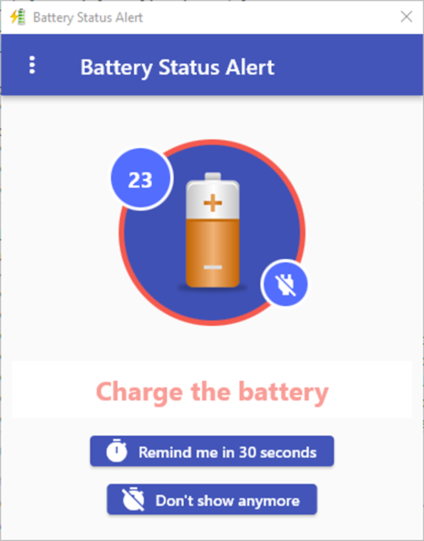 #2. Battery Status Alert (Windows) 由: Fabio Mucciante