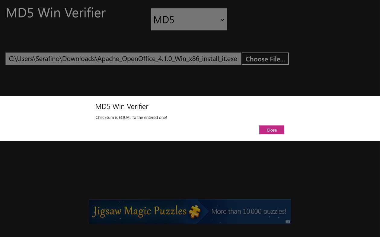 #6. MD5 Win Verifier (Windows) โดย: Esses77