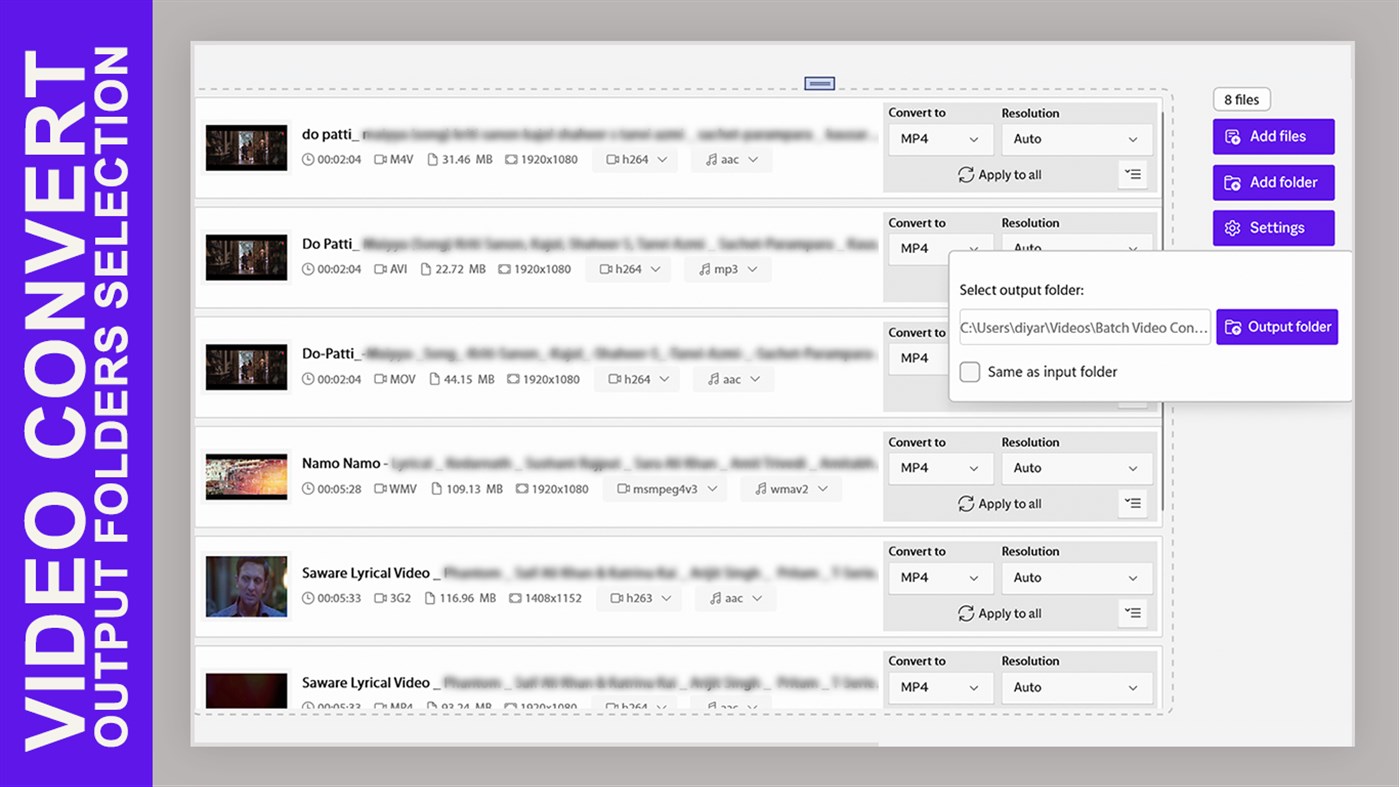 #5. Batch Video Converter - Convert to MOV (Windows) By: White Peacock