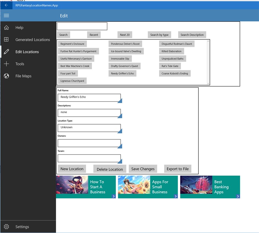 #5. RpgLocationNameGeneratorAndMapper (Windows) By: __Zen_Soft