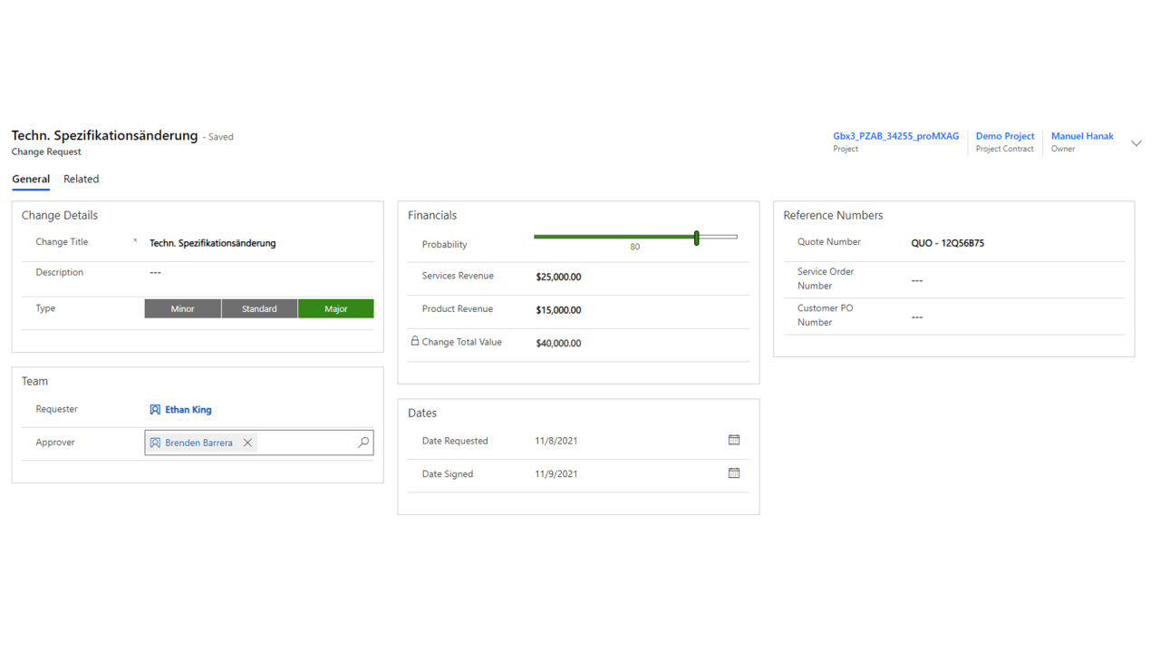 Snapshot 5 of proMX 365 Base for Project Operations