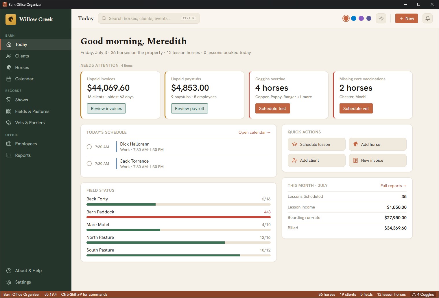 Barn Office Organizer screenshot