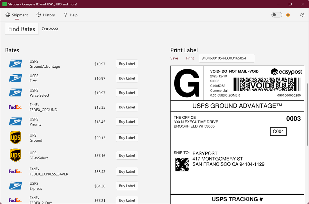 #2. Shipper - Compare & Print USPS, UPS, & more (Windows) 由: Alex Hardin