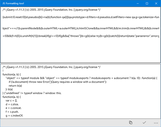 JS Formatting tool screenshot 1