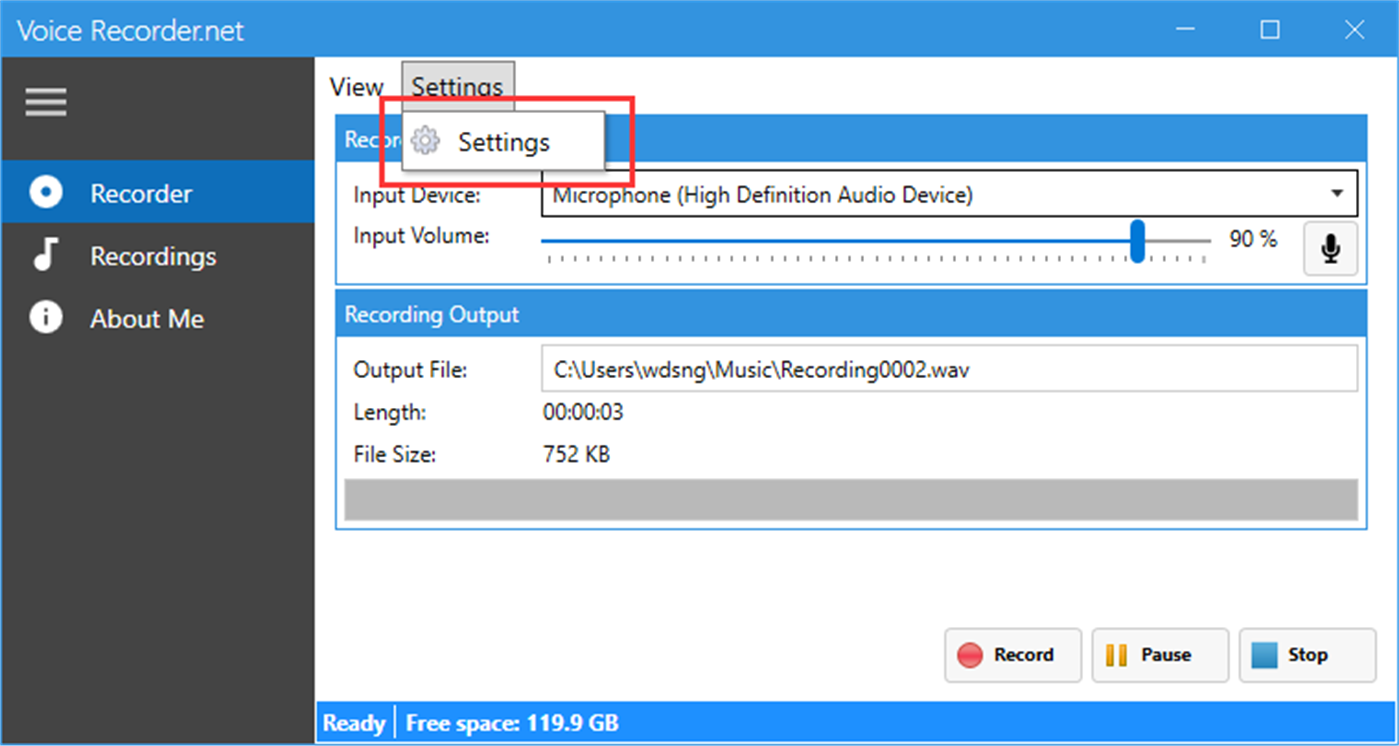 #3. Voice Recorder.net (Windows) Podle: MediaHub