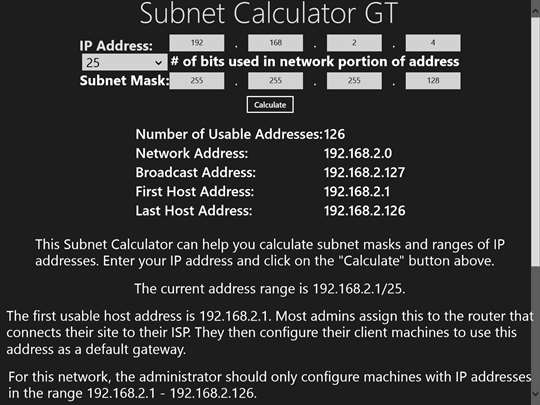 Subnet Calculator GT screenshot 1